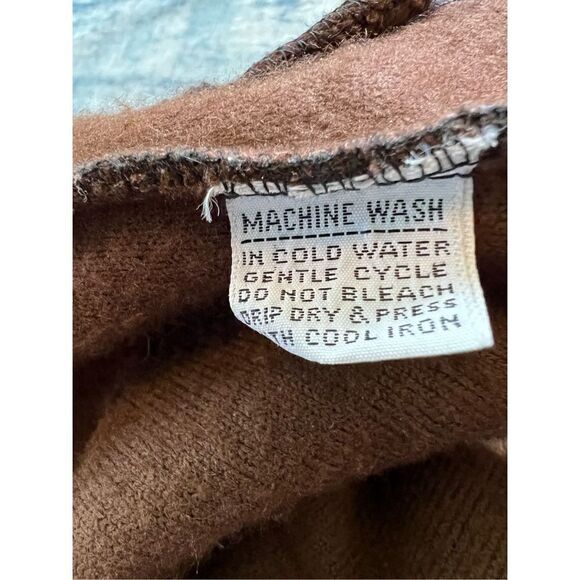 Vintage Lago & Rosie's Red Orange Dress With Matching Brown Vest Large - Picture 7 of 12